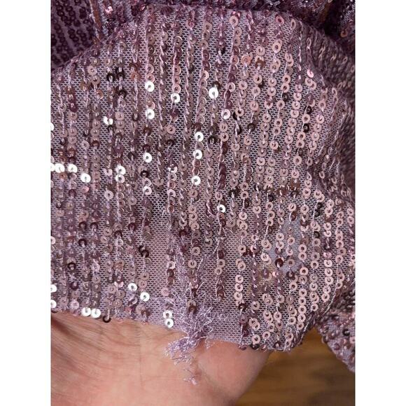 B47 Mac Duggal Sequined Ruched One Shoulder Gown Dress 6 Sparkly Y2K Glam - Picture 8 of 12